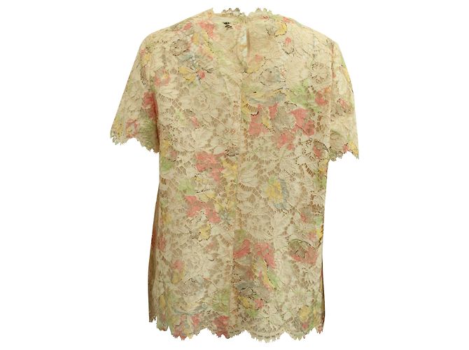 Top in Pizzo Valentino in Cotone Multicolor Stampa python - vista 3