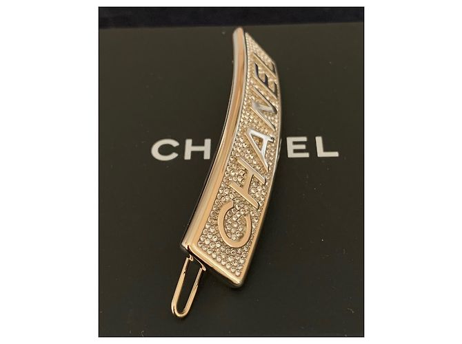 Fermaglio per capelli con strass in metallo color oro Chanel D'oro - vista 3