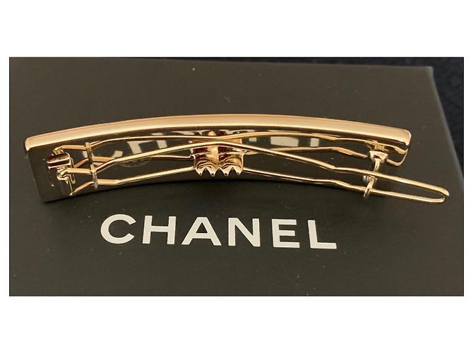 Fermaglio per capelli con strass in metallo color oro Chanel D'oro - vista 4