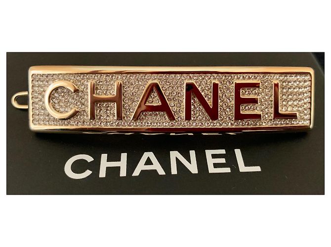 Fermaglio per capelli con strass in metallo color oro Chanel D'oro - vista 5
