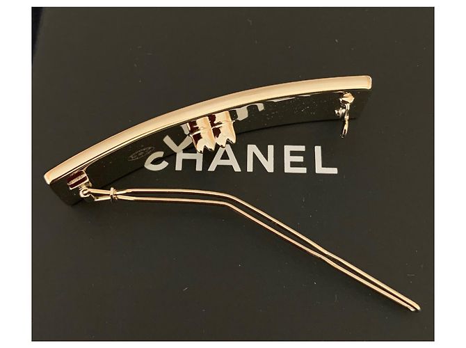 Fermaglio per capelli con strass in metallo color oro Chanel D'oro - vista 6