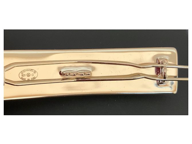 Fermaglio per capelli con strass in metallo color oro Chanel D'oro - vista 7
