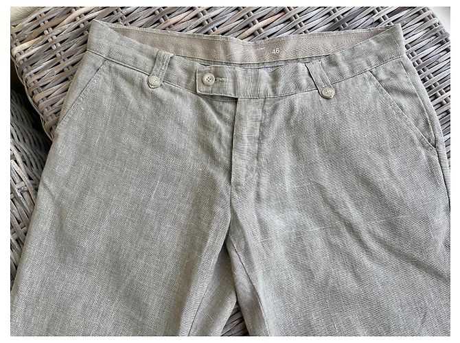 Light khaki raw linen chinos Adolfo Dominguez T.46 - view 10