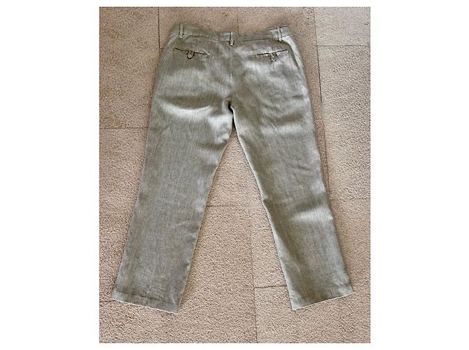 Light khaki raw linen chinos Adolfo Dominguez T.46 - view 2