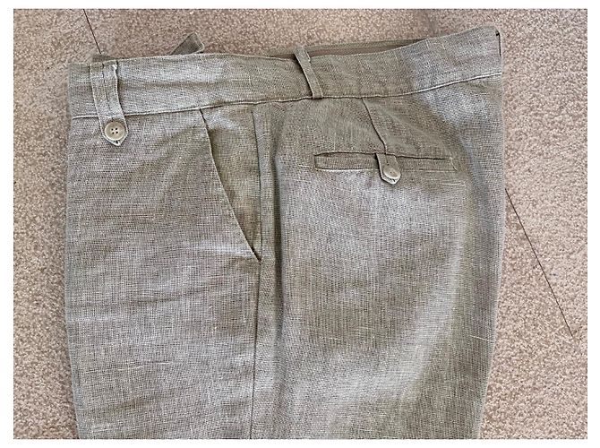Light khaki raw linen chinos Adolfo Dominguez T.46 - view 3