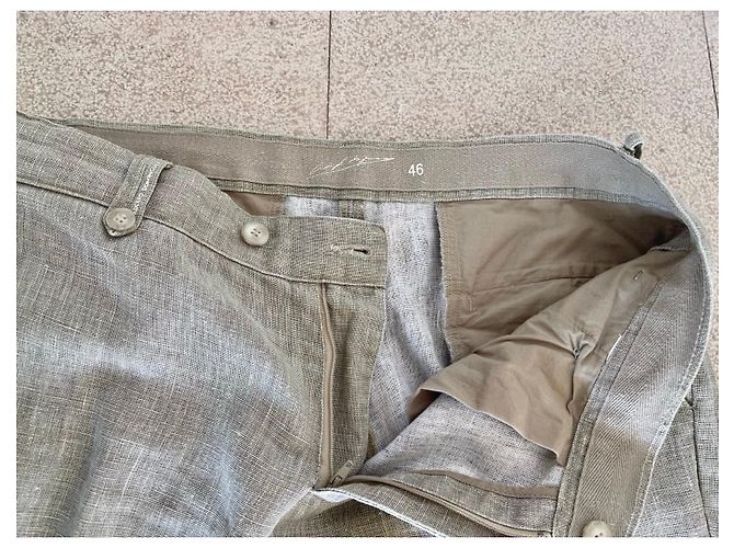 Light khaki raw linen chinos Adolfo Dominguez T.46 - view 4