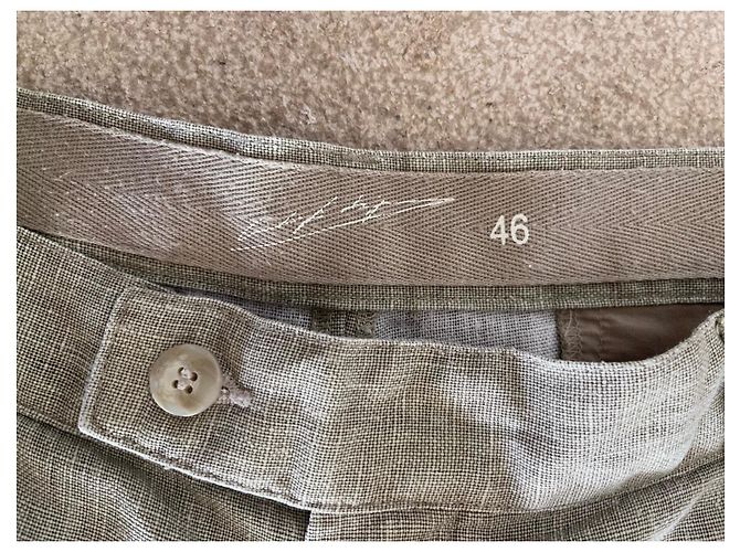Light khaki raw linen chinos Adolfo Dominguez T.46 - view 6