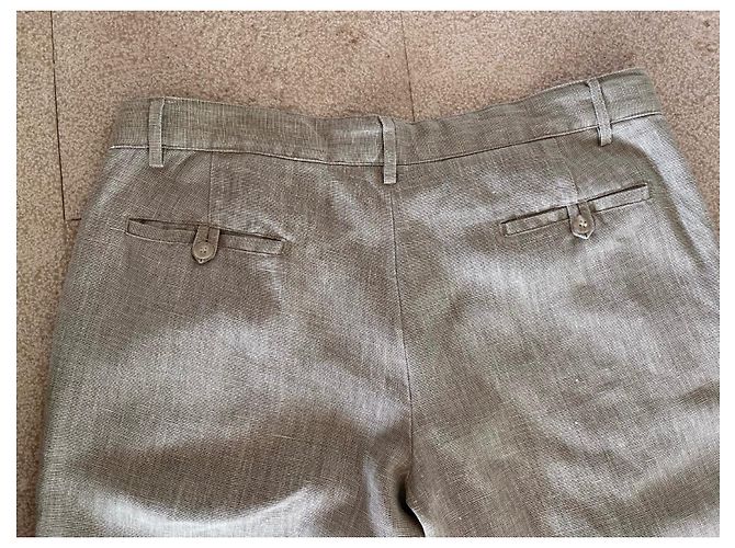 Light khaki raw linen chinos Adolfo Dominguez T.46 - view 9