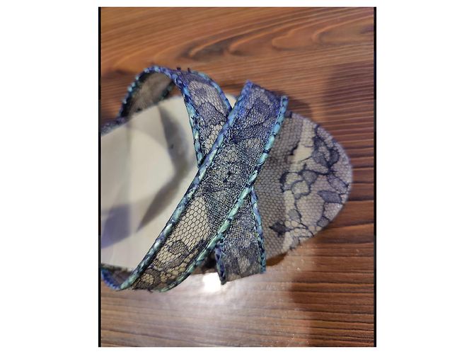 Sandali Elaphe metallizzati con pizzo olografico Jimmy Choo Verde chiaro - vista 2