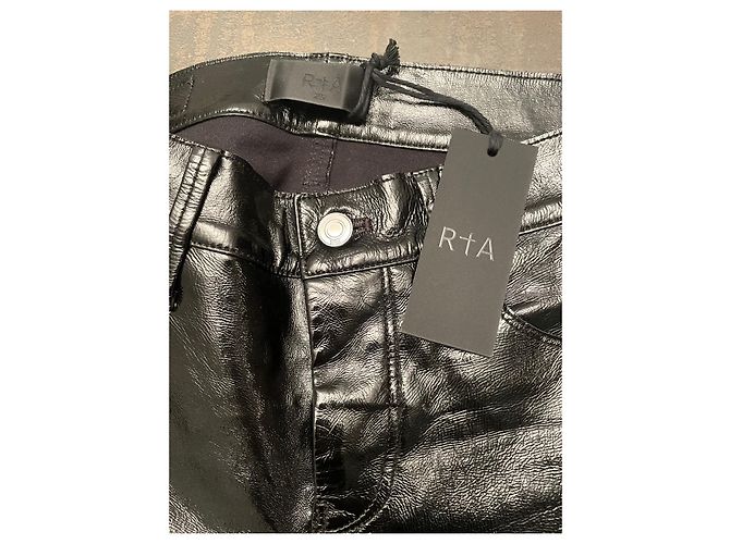 Pantalones RTA de charol negro - vista 2