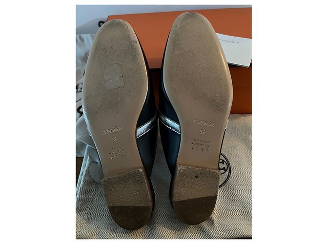 Hermès Hermes Oz Maultiere Braun Schwarz Silber Cognac Silber Hardware - Ansicht 2