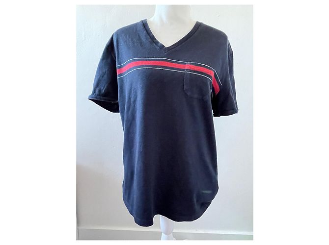 T-shirt Gucci in cotone blu navy da uomo - vista 2