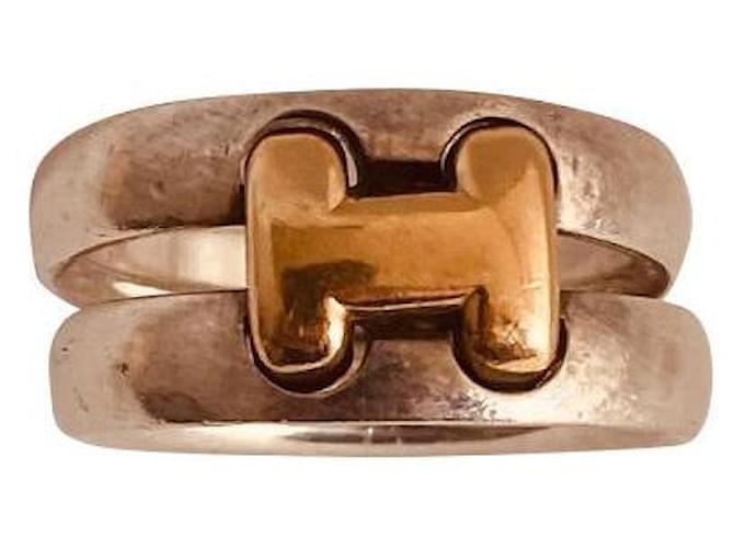 Hermès H silver and gold Silvery Yellow gold ref.669917 - Joli Closet