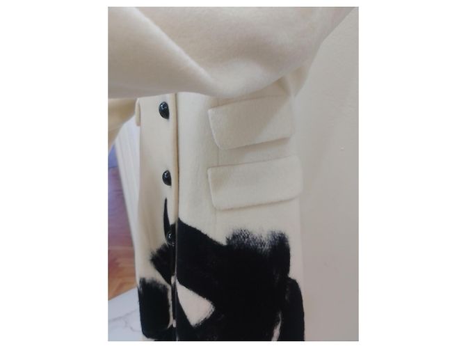 #moschino#lana#parkas#abrigo#negro#crema#38#metro - vista 4