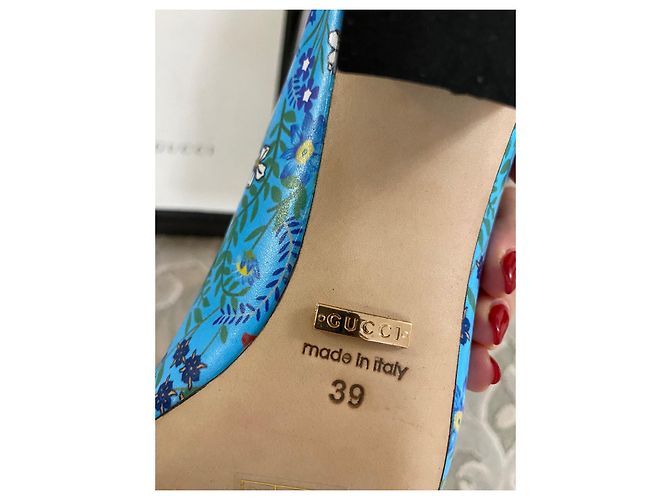 Décolleté Gucci Blu Pelle 39 - vista 2