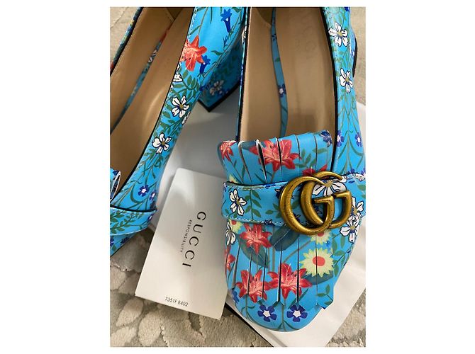 Décolleté Gucci Blu Pelle 39 - vista 4