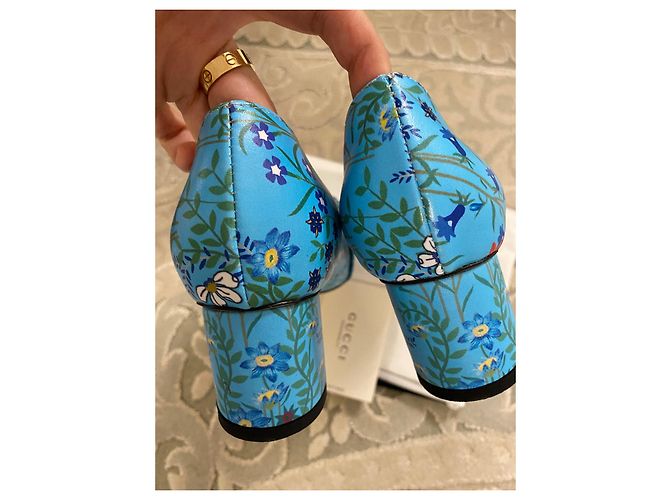 Décolleté Gucci Blu Pelle 39 - vista 5