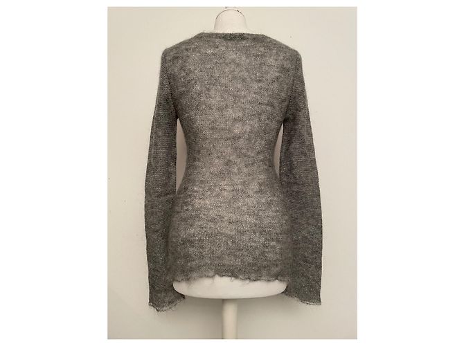 Suéter Alexander McQueen Vermelho e Cinza de Mohair e Lã - vista 6