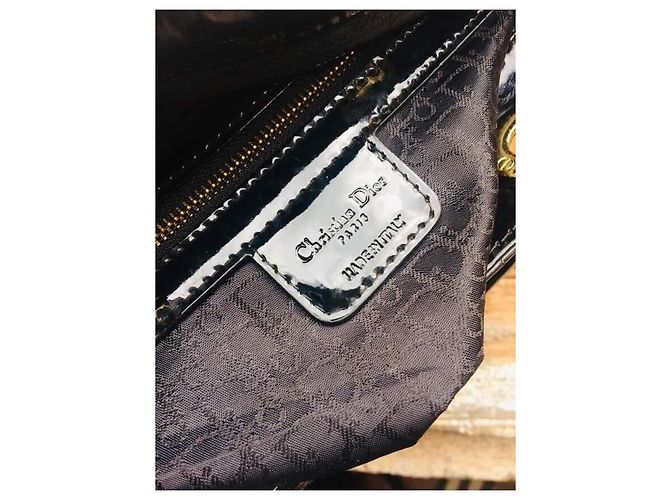 Borsa Christian Dior Lady Dior in pelle verniciata nera - vista 4