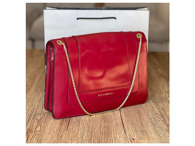 Bulgari Serpenti Ledertasche Rot - Ansicht 10