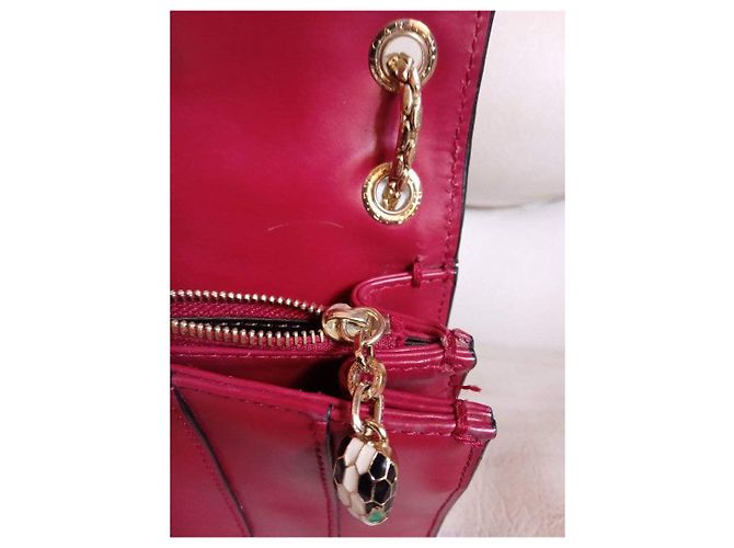 Bulgari Serpenti Ledertasche Rot - Ansicht 6