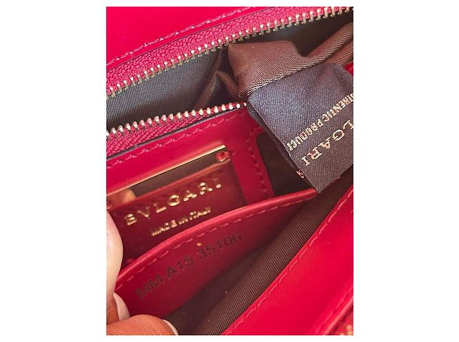 Bulgari Serpenti Ledertasche Rot - Ansicht 9