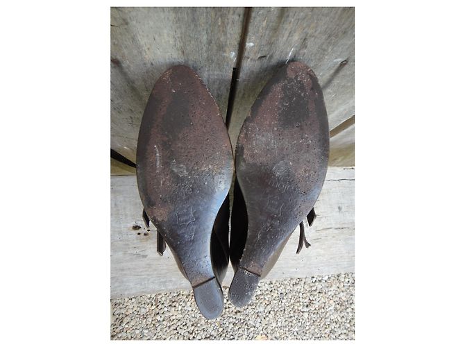 Botas de cano curto Maje em couro castanho escuro 37 - vista 6