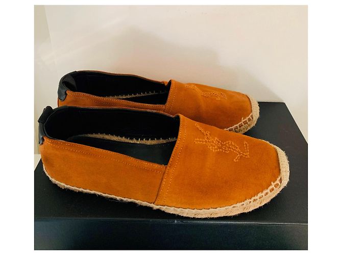 Saint Laurent Monogram Espadrilles aus Wildleder hellbraun - Ansicht 2
