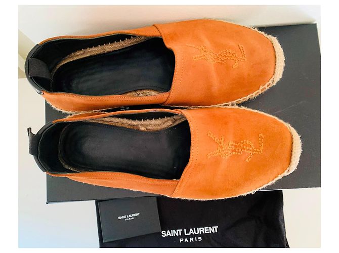 Saint Laurent Monogram Espadrilles aus Wildleder hellbraun - Ansicht 3