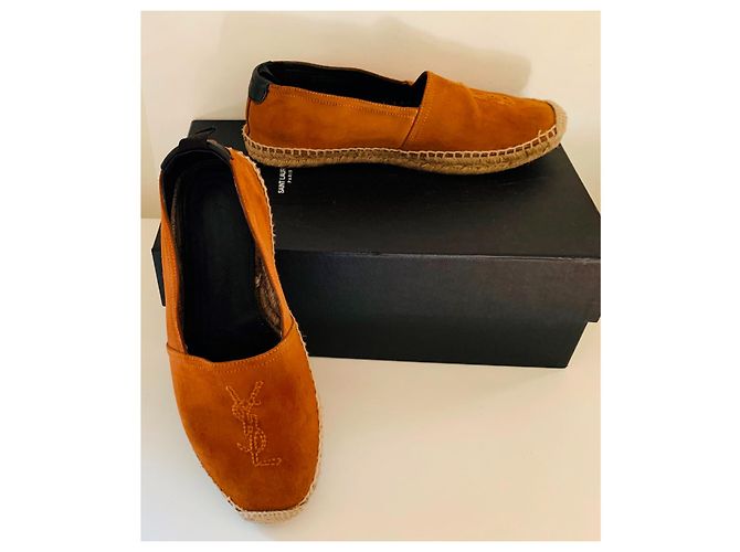 Saint Laurent Monogram Espadrilles aus Wildleder hellbraun - Ansicht 7
