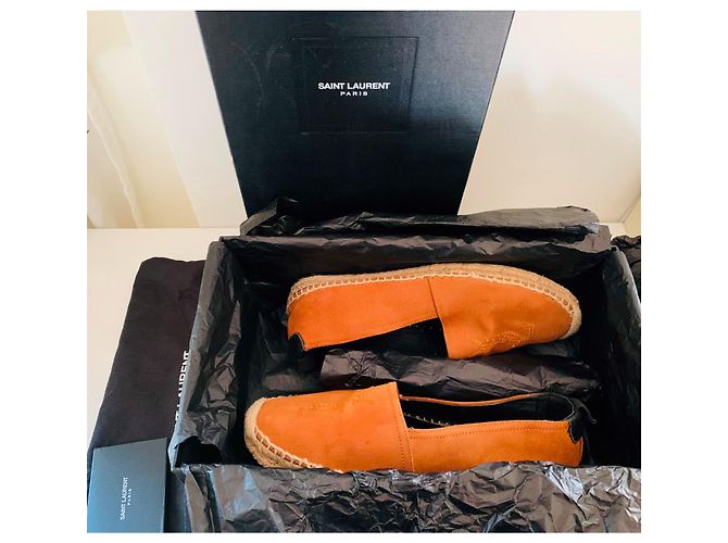 Saint Laurent Monogram Espadrilles aus Wildleder hellbraun - Ansicht 9