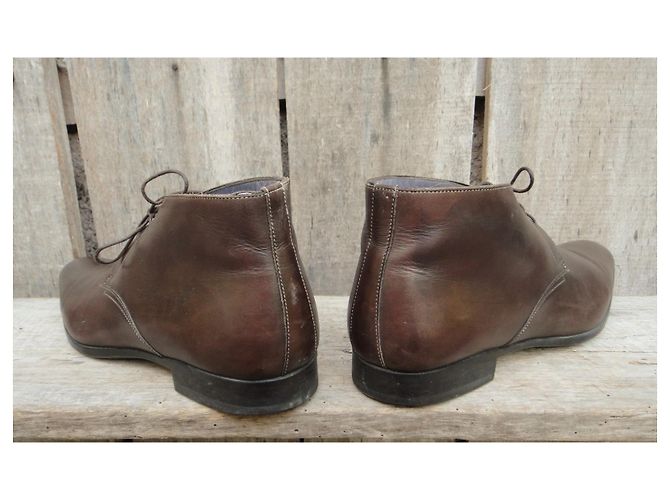 Santoni Chukka Boots Dark Brown Leather 41 - view 5