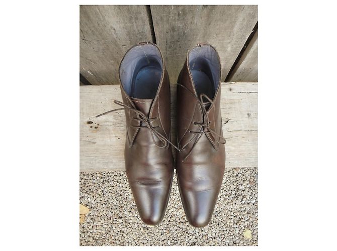 Santoni Chukka Boots Dark Brown Leather 41 - view 9