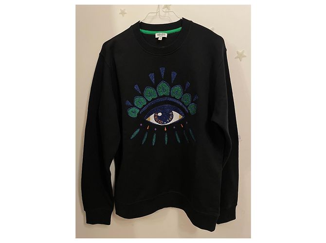 Kenzo Sweatshirt aus schwarzer Baumwolle mit Logo Stickerei - Ansicht 2
