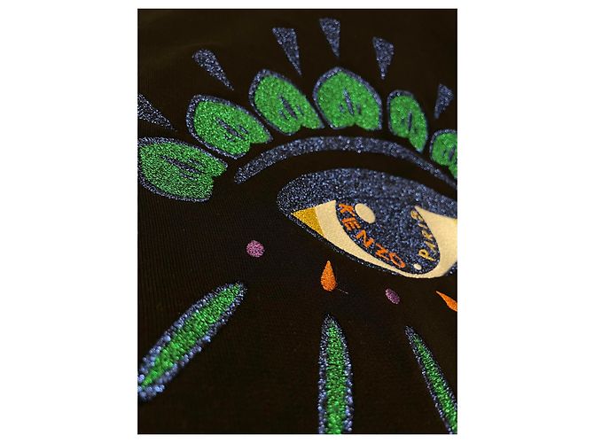 Kenzo Sweatshirt aus schwarzer Baumwolle mit Logo Stickerei - Ansicht 3