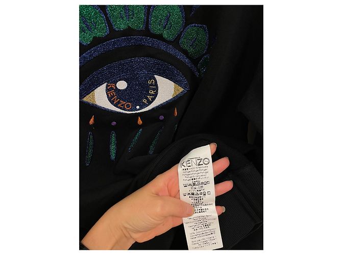 Kenzo Sweatshirt aus schwarzer Baumwolle mit Logo Stickerei - Ansicht 4