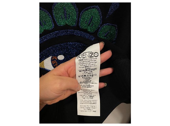 Kenzo Sweatshirt aus schwarzer Baumwolle mit Logo Stickerei - Ansicht 5