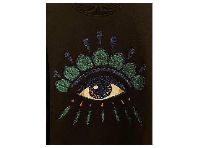 Kenzo Sweatshirt aus schwarzer Baumwolle mit Logo Stickerei - Ansicht 7