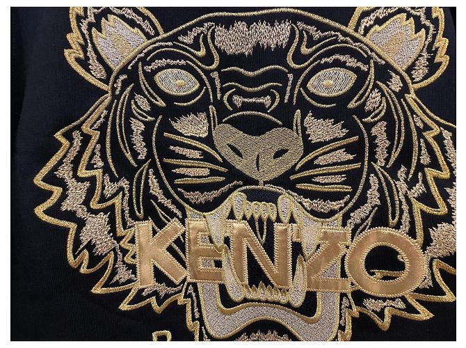 Kenzo Sweatshirt aus schwarzer Baumwolle mit Logo Stickerei - Ansicht 2