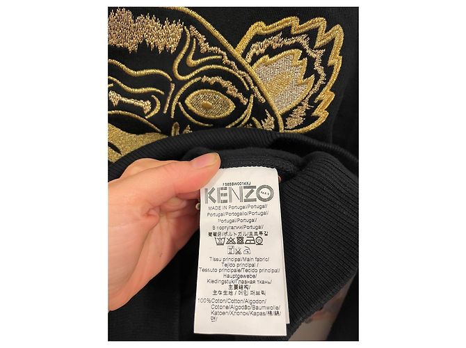 Kenzo Sweatshirt aus schwarzer Baumwolle mit Logo Stickerei - Ansicht 3