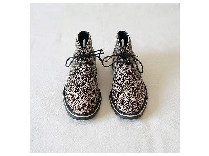Desert boots Tod's in cavallino bianco e nero - vista 2