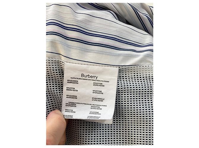Burberry Jaqueta corta vento e de chuva azul algodão - vista 12