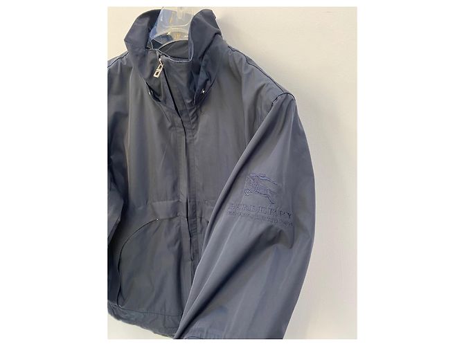 Burberry Jaqueta corta vento e de chuva azul algodão - vista 3