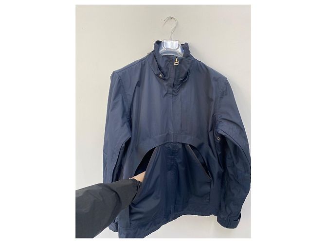 Burberry Jaqueta corta vento e de chuva azul algodão - vista 4