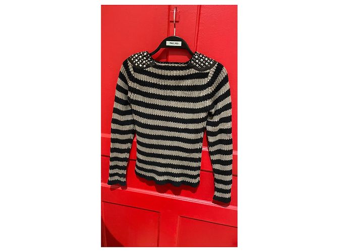 Jersey de algodón Ikks a rayas negro y gris Gris pardo - vista 2