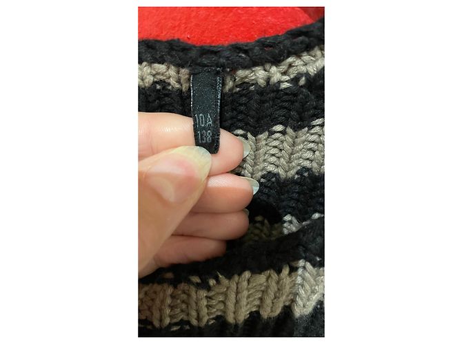 Jersey de algodón Ikks a rayas negro y gris Gris pardo - vista 5