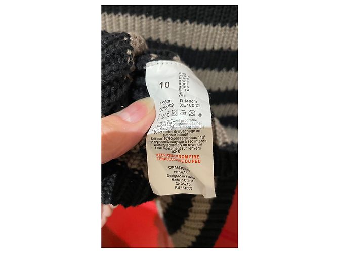 Jersey de algodón Ikks a rayas negro y gris Gris pardo - vista 6