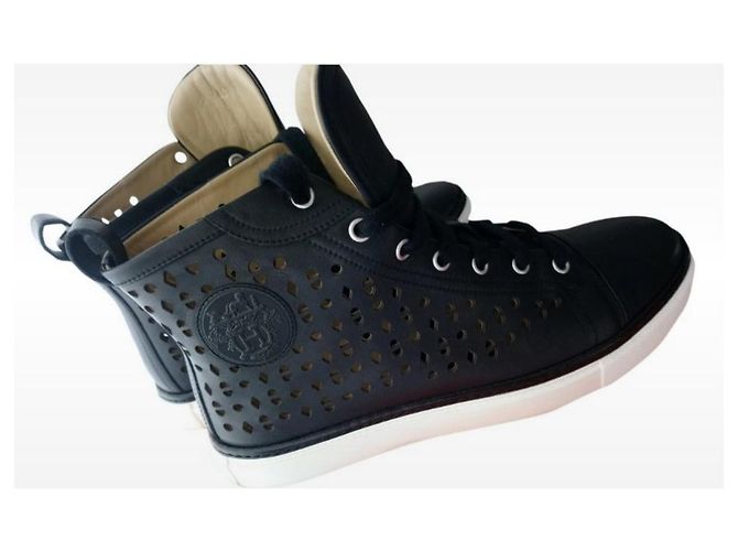 Sneakers Hermès Jimmy in pelle nera Nero - vista 2