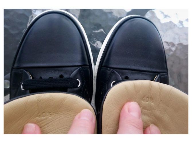 Sneakers Hermès Jimmy in pelle nera Nero - vista 4