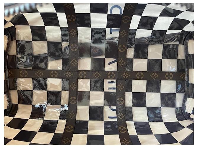 Montsouris Louis Vuitton KEEPALL 50 AVEC BANDOULIÈRE Monogram Chess Marron - vue 2